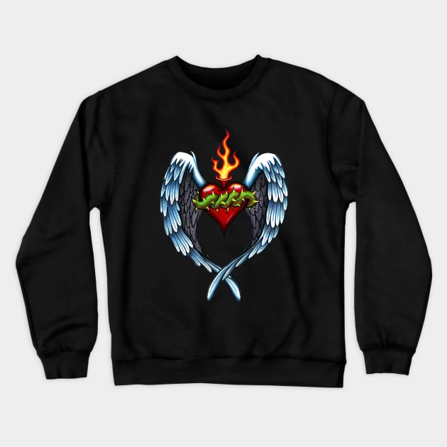 Sacred Heart Crewneck Sweatshirt by Redemption Tshirt Co.